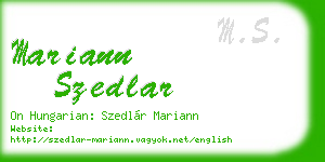 mariann szedlar business card